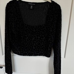 Sincerely Jules Black Leopard Print Velvet Blouse